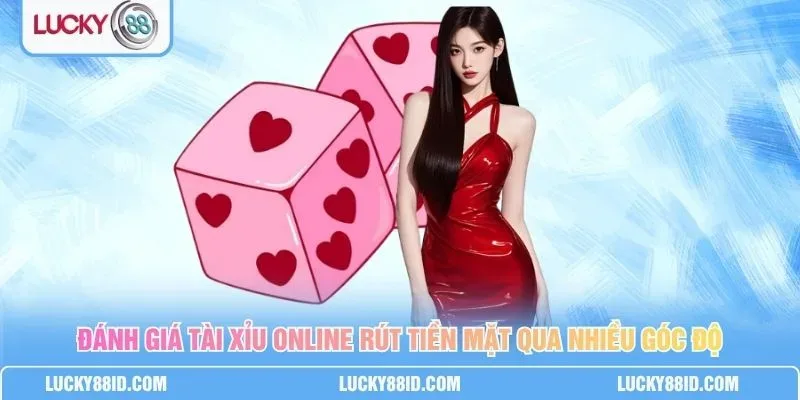 Giao diện bàn chơi Tài Xỉu Online Rút Tiền Mặt LUCKY88 với ba viên xúc xắc
